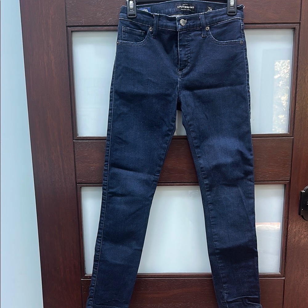 New Lucky Brand Navy Ava Skinny Jeans, 27